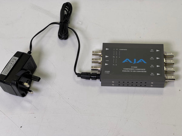 USED AJA D10AD 10-Bit Component or Composite Analog to SDI Converter