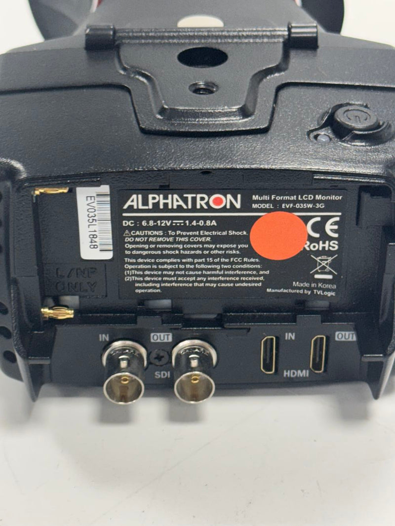 USED Alphatron EVF-035W-3G Electronic Viewfinder in Excellent Condition