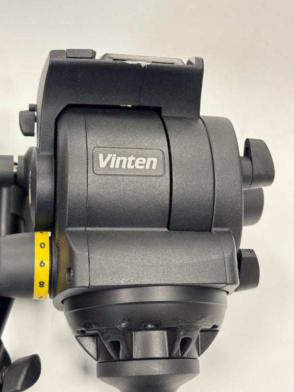 USED Vinten Vision 100 Pan and Tilt Tripod Head (black) w/ Twin Pan Bars - 3466-3-USED