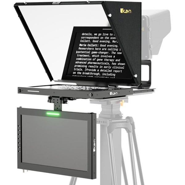 IKAN PT415W-TM Professional 15 in. Widescreen High Bright Beam Splitter Teleprompter - IKAPT415WTM