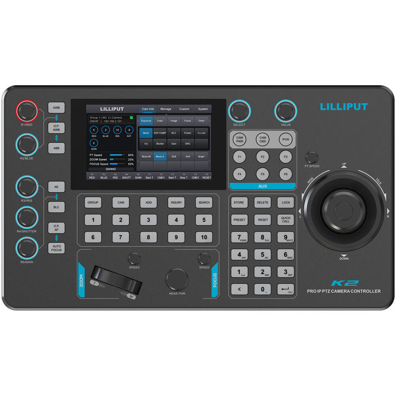 Lilliput K2-N Portable joystick controller with 5-inch Screen NDI ONVIF VISCA/IP Pelco-D/P PoE