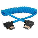 Kondor Blue 90-Degree Full HDMI Cable for On-Camera Monitors 12-inch-24-inch Braided Coiled - KB-FHDMI-12RA