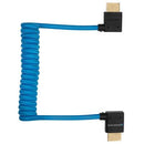 Kondor Blue 90-Degree Full HDMI Cable for On-Camera Monitors 12-inch-24-inch Braided Coiled - KB-FHDMI-12RA