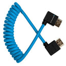 Kondor Blue 90-Degree Full HDMI Cable for On-Camera Monitors 12-inch-24-inch Braided Coiled - KB-FHDMI-12RA