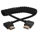 Kondor Blue 90-Degree Full HDMI Cable for On-Camera Monitors 12-inch-24-inch Braided Coiled - KB-FHDMI-12RA-BK