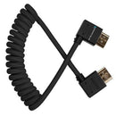 Kondor Blue 90-Degree Full HDMI Cable for On-Camera Monitors 12-inch-24-inch Braided Coiled - KB-FHDMI-12RA-BK