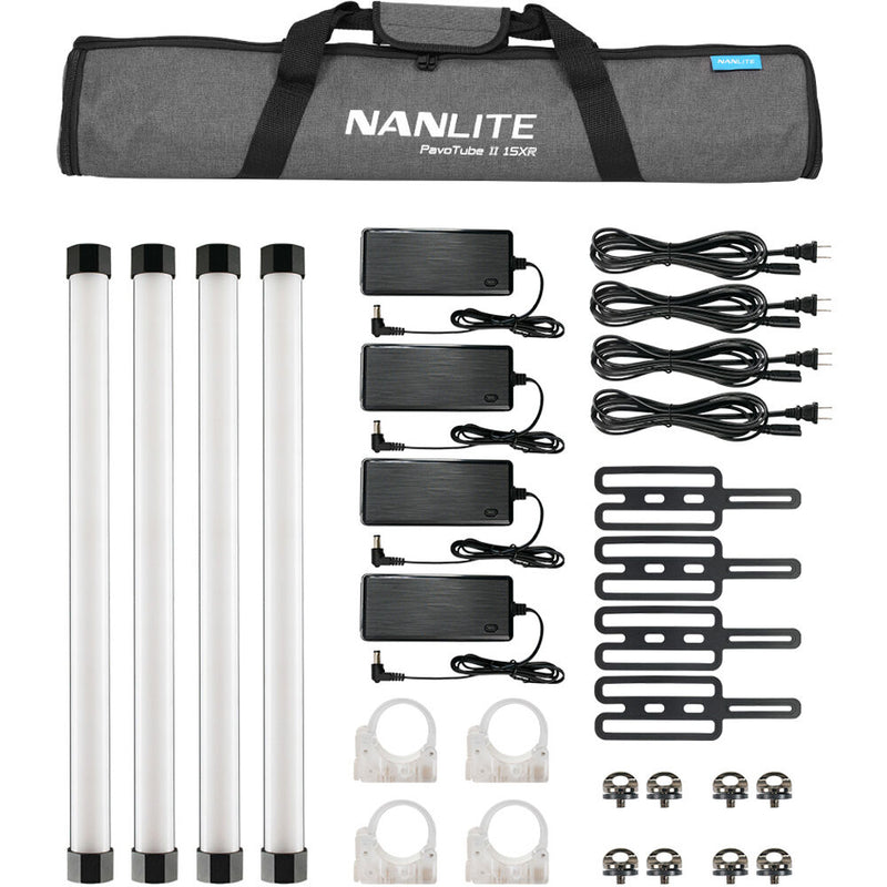 Nanlite Pavotube II 15XR 2ft RGBWW Tubelight (4 Light KIT) - 15-2028-4KIT