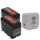 IDX 2x SL-F50/PD Sony L-Series 7.27V 49Wh Rechargeable Lithium Ion Battery with FREE UC-PD1SU (BLACK FIRDAY OFFER)