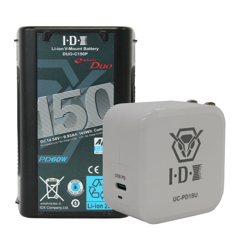IDX DUO-C150P 145Wh High-Load Li-Ion V-Mount Battery w 2x D-Tap and USB-PD (BLACK FRIDAY OFFER)