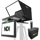 IKAN PT419W-PTZ-NDI-TMN-TK Aura 19-inch PTZ POE++ NDI Teleprompter & NDI Talent Monitor w/ Full NDI Encoding/Decoding & IP Tally Light + Travel Kit - IKAPT419WPNTMTK