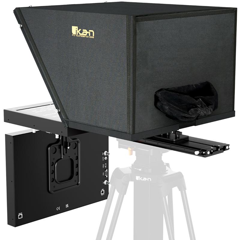 IKAN PT419W-PTZ-NDI-TMN-TK Aura 19-inch PTZ POE++ NDI Teleprompter & NDI Talent Monitor w/ Full NDI Encoding/Decoding & IP Tally Light + Travel Kit - IKAPT419WPNTMTK