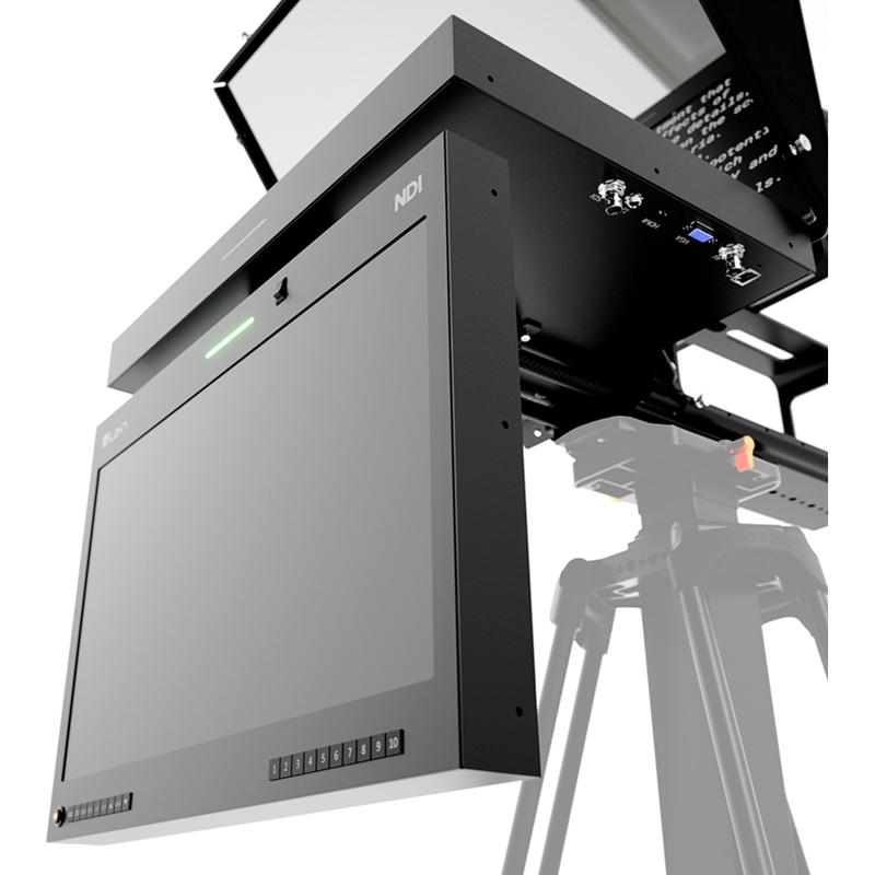 IKAN PT419W-PTZ-NDI-TMN-TK Aura 19-inch PTZ POE++ NDI Teleprompter & NDI Talent Monitor w/ Full NDI Encoding/Decoding & IP Tally Light + Travel Kit - IKAPT419WPNTMTK