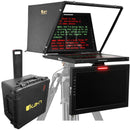 IKAN PT419W-PTZ-TM-TK Professional 19 in. High Bright PTZ Teleprompter w/ Widescreen Tally SDI Monitor, Talent Monitor & Travel Kit - IKAPT419WPTZMTK