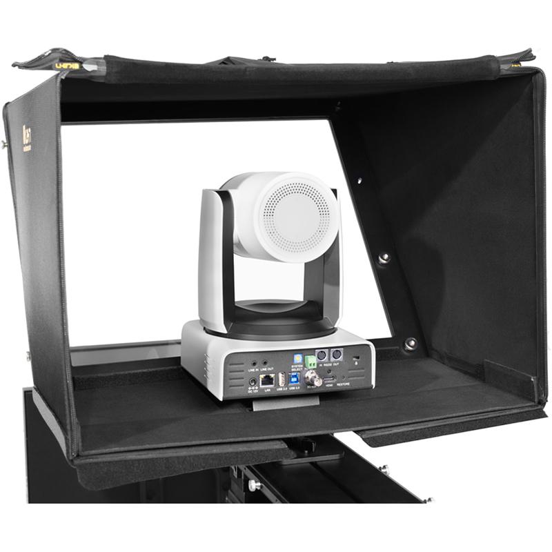 IKAN PT419W-PTZ-TM-TK Professional 19 in. High Bright PTZ Teleprompter w/ Widescreen Tally SDI Monitor, Talent Monitor & Travel Kit - IKAPT419WPTZMTK