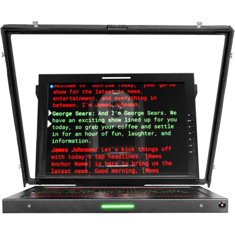 IKAN PT419W-PTZ-TK Professional 19 in. High Bright PTZ Teleprompter w/ Widescreen Tally SDI Monitor & Travel Kit - IKAPT419WPTZTK