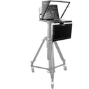 IKAN PT419W-TM-TK Professional 19 in. High Bright Teleprompter w/ Widescreen Tally SDI Monitor, Talent Monitor & Travel Kit - IKAPT419WTMTK