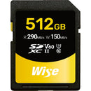 WISE Advanced SD-S512 512GB V60 SDXC UHS-II Memory Card - WISESDS512
