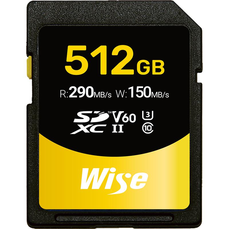 WISE Advanced SD-S512 512GB V60 SDXC UHS-II Memory Card - WISESDS512