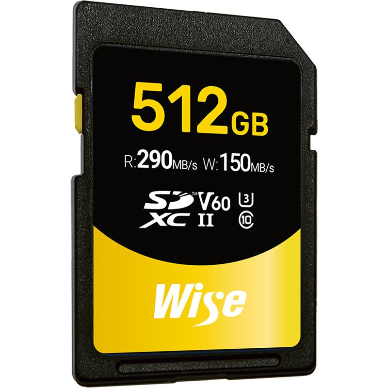 WISE Advanced SD-S512 512GB V60 SDXC UHS-II Memory Card - WISESDS512