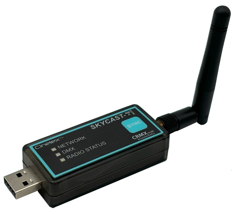 Cinelex SKYCAST-A-RDM USB-A to CRMX Wireless DMX Transmitter