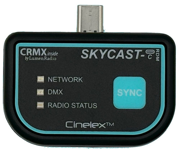 Cinelex SKYCAST-C-RDM USB-C to CRMX Wireless DMX Transmitter