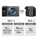 Sony FX3 ILME-FX3 Full-Frame Cinema Line 4K Camera - ILMEFX3.CEC