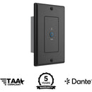 Turtle AV Dante Bluetooth Wallplate with Networked API Control - TAV-BTWPUS-BLACK