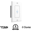 Turtle AV Dante Bluetooth Wallplate with Networked API Control - TAV-BTWPUS-WHITE