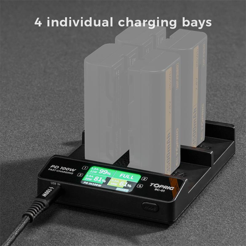 Accsoon TopRig 100W 4-Channel NP-F Battery Charger