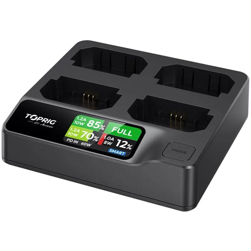 Accsoon TopRig BC03 4-Bay Fast Charger for Canon LP-E6 Type Batteries - ACSBC03