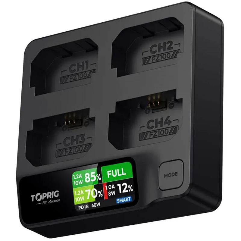 Accsoon TopRig BC03 4-Bay Fast Charger for Canon LP-E6 Type Batteries - ACSBC03