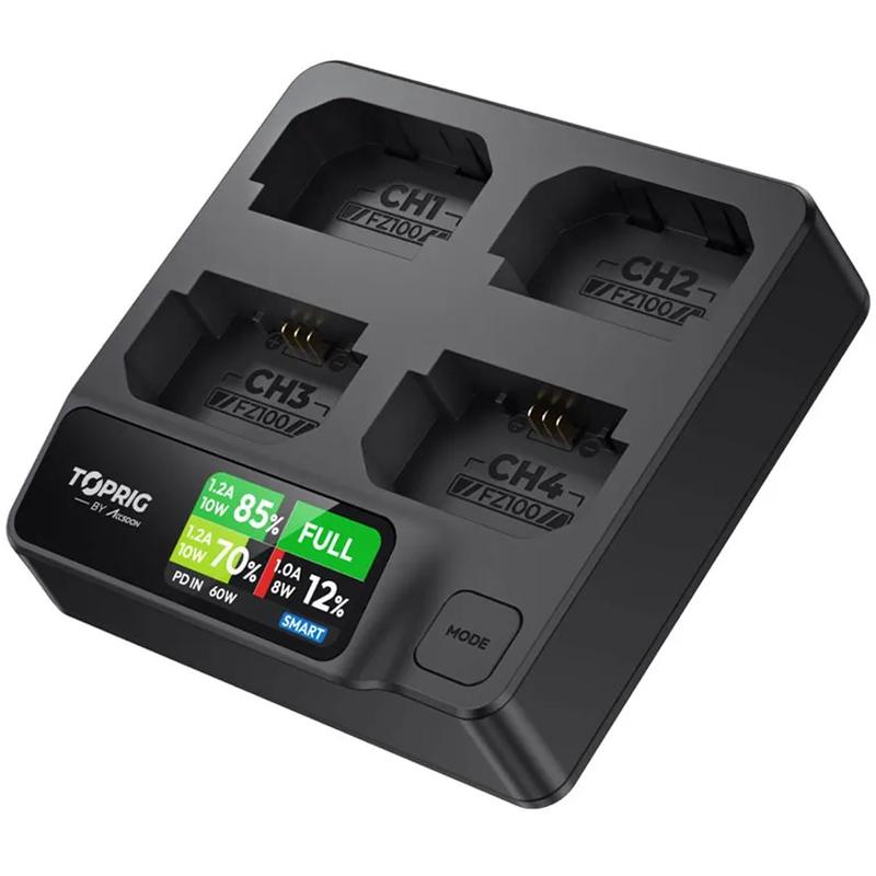 Accsoon TopRig BC03 4-Bay Fast Charger for Canon LP-E6 Type Batteries - ACSBC03