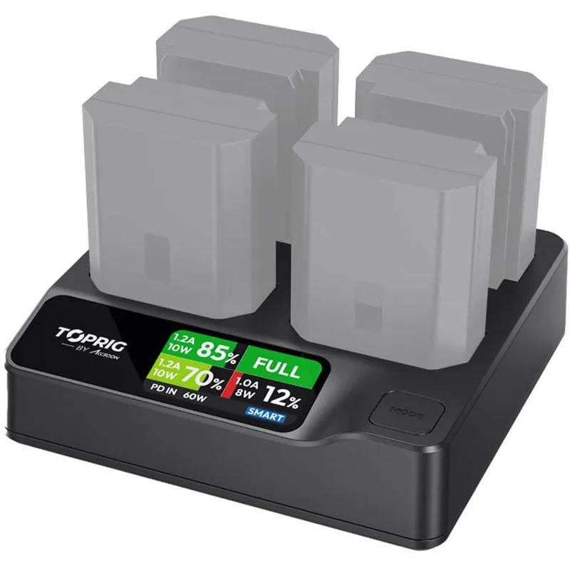 Accsoon TopRig BC02 4-Bay Fast Charger for Sony NP-FZ100 Type Batteries - ACSBC02
