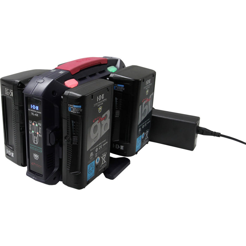 IDX VL-4X 4-Channel ENDURA Dual Simultaneous/ Sequential Li-ion V-Mount Battery Charger