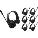 CKMOVA Wicom E S7 Full-Duplex Wireless DECT Intercom System with 7 Single-Ear Headsets