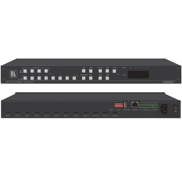 Kramer Electronics VS-84H2 8x4 4K HDR HDCP 2.2 Matrix Switcher with Digital Audio Routing