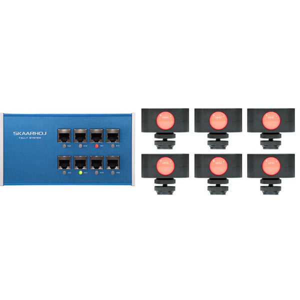 SKAARHOJ ETH-TALLY Link Tally Box System with 6x Tally Lights - ETH-TALLY-LINK-V2-x6 (CP)