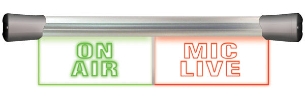 Sonifex LED Twin Flush Mounting 2 x 20cm ON AIR & MIC LIVE sign - LD-40F2ONA-MCL