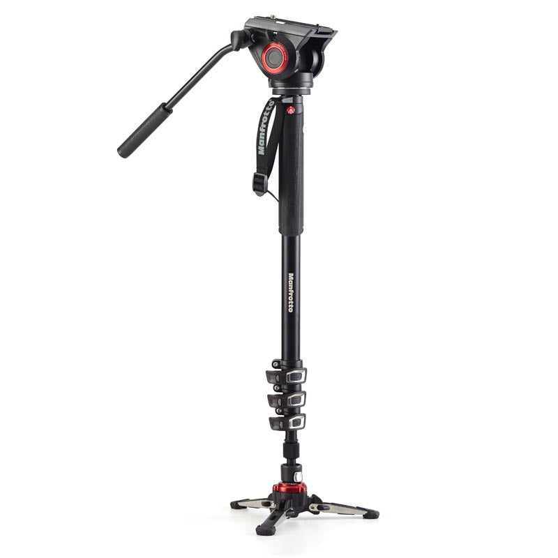 Manfrotto XPRO 4 Section Video Monopod w Fluid Head & FLUIDTECH Base - MVMXPRO500