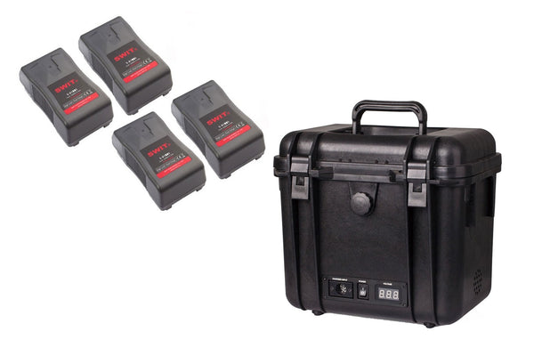 SWIT S-4020 KIT 12/24V Power Station with 4*S-8180S Total 880Wh Power Batteries - S-4020 KIT