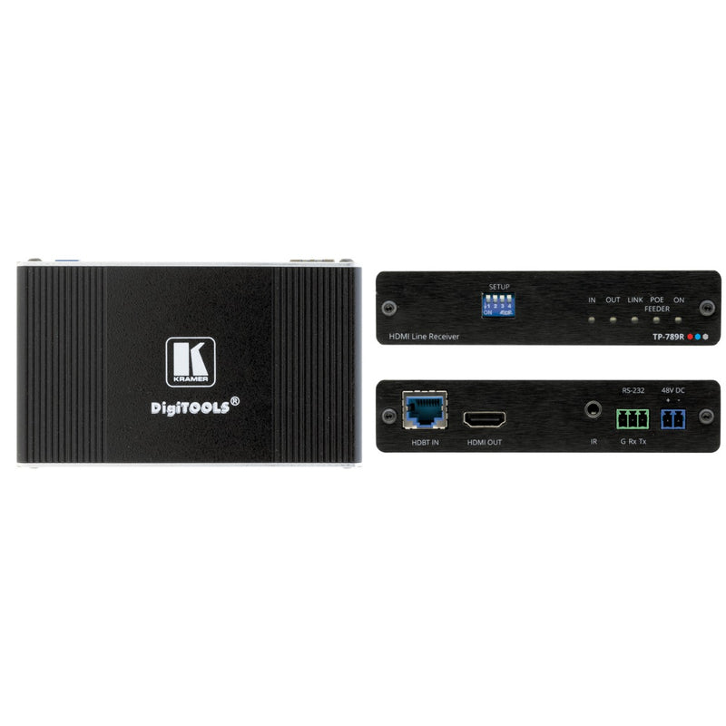 Kramer Electronics TP-789R 4K60 4:2:0 HDMI Bidirectional PoE Receiver with RS-232 & IR over Long-Reach HDBaseT