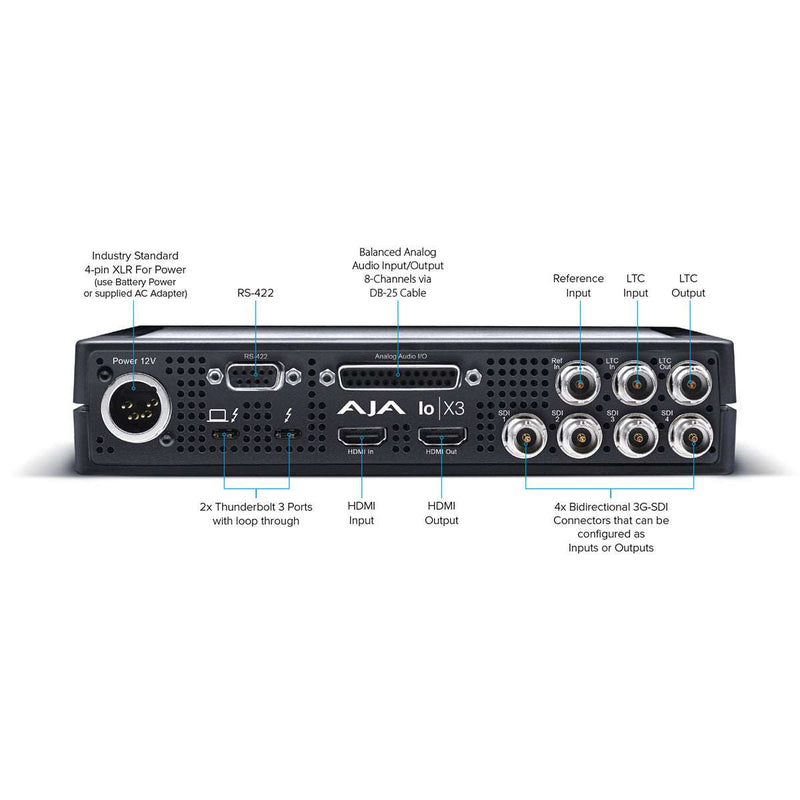 AJA Io X3 2K/HD/SD 3G-SDI and HDMI Video I/O over Thunderbolt 3 - IO-X3-R0