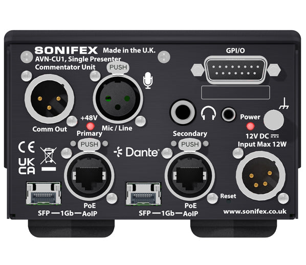 Sonifex AVN-CU1 Dante Commentary Unit for 1 Commentator