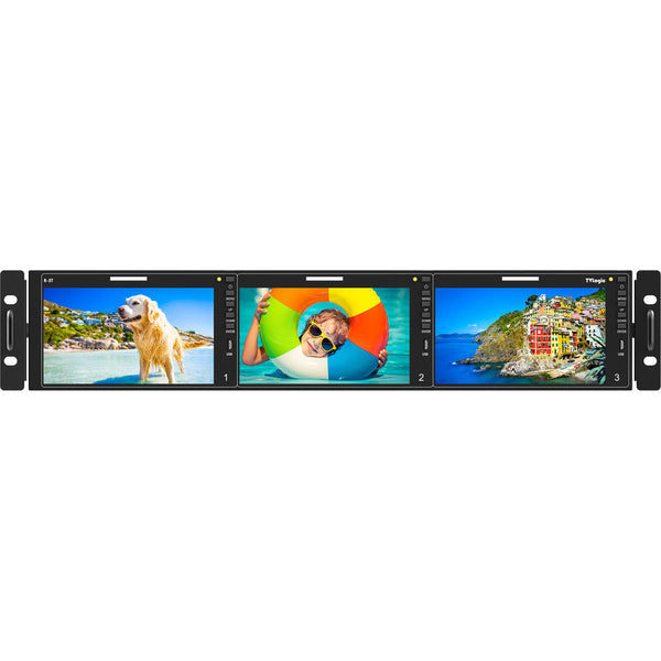 TVLogic R-5T 12G-SDI Supported 3 x 5.5-inch LCD Full HD Rack Mount Screen - TVL-R-5T