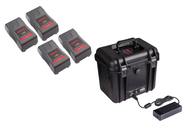 SWIT S-4030 KIT 24/24V Power Station with 4*S-8180S Total 880Wh Power Batteries - S-4030 KIT