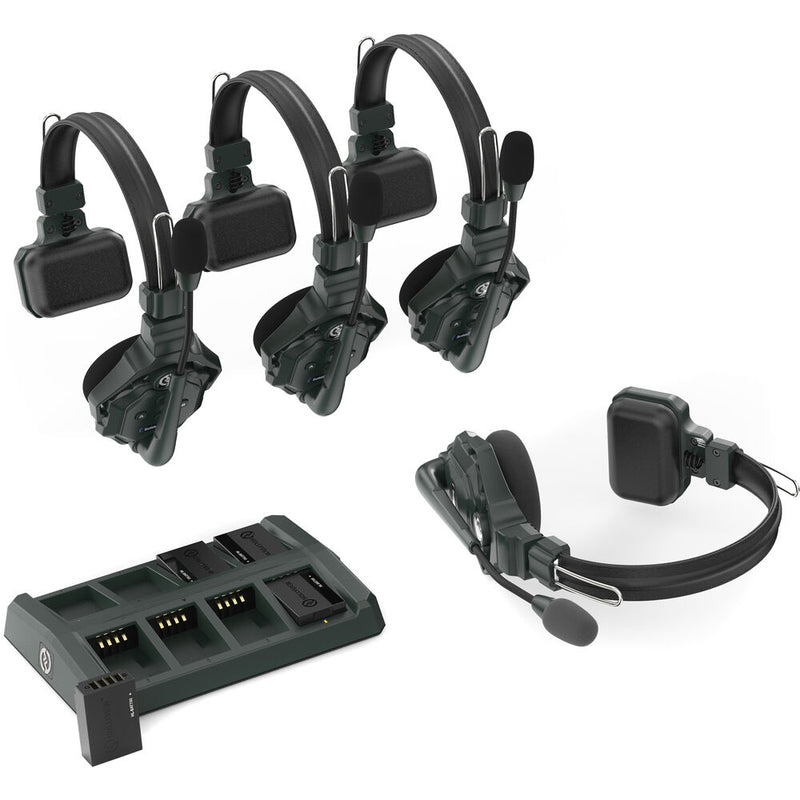 HOLLYLAND SOLIDCOM C1-4S Full Duplex Wireless Intercom System with 4 Headsets - HL-SOL-C1-4S-MM