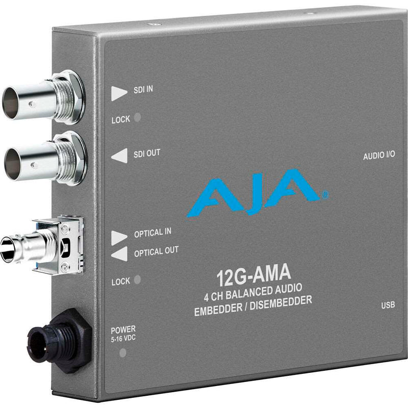 AJA 12G-AMA-R-ST 12G-SDI Input and Output up to 4K/UltraHD with ST Fibre Receiver