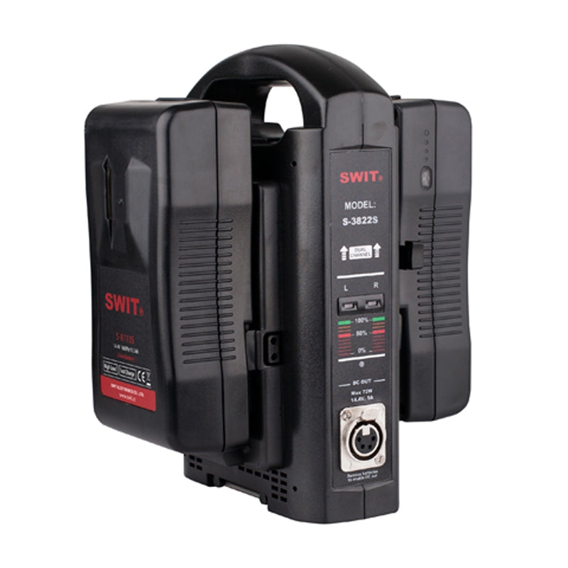 SWIT S-3822S 2chx3A Fast Simultaneous Charger adaptor out V-Mount
