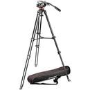 Manfrotto 502 Fluid Video Head Tripod & MVT502AM Aluminium Twin Legs with Bag - MVK502AM-1