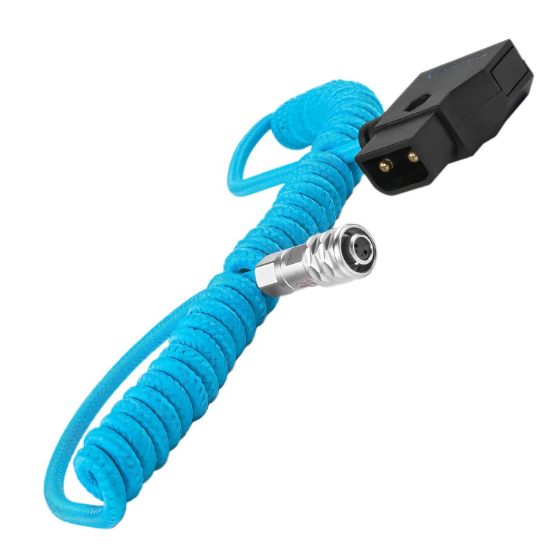 Kondor Blue Coiled D-Tap to Blackmagic Pocket 4K/6K Pro and G2 Power Cable - KONWEIPUBM4KCLF